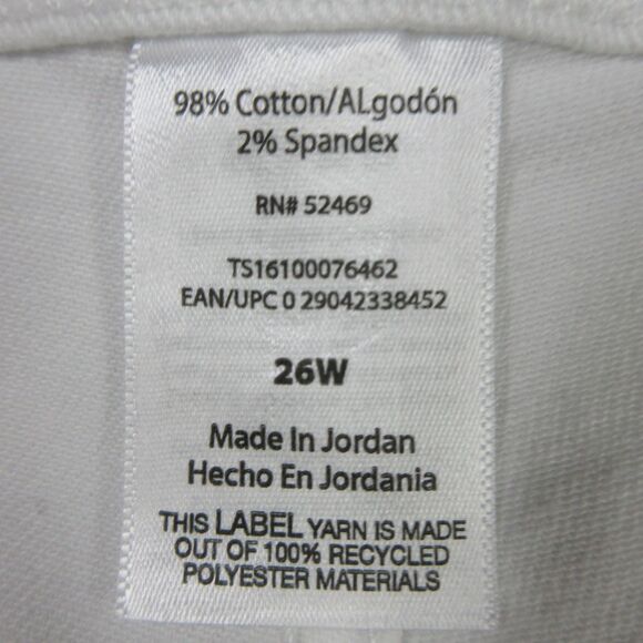 TERRA & SKY High Rise Straight Leg Jeans‎ Plus Sz 26W Vivid White Core Denim NWT - Picture 7 of 12